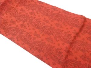 よろけ縞に花唐草模様織出し名古屋帯